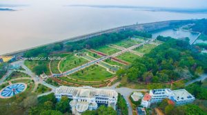 KRS Dam along Brindavana Garden Aerial View MysoreMedia